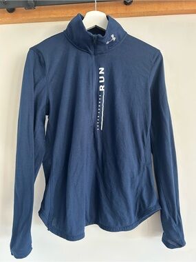 Under Armour Navy Blue RUN HeatGear Full-Zip Jacket